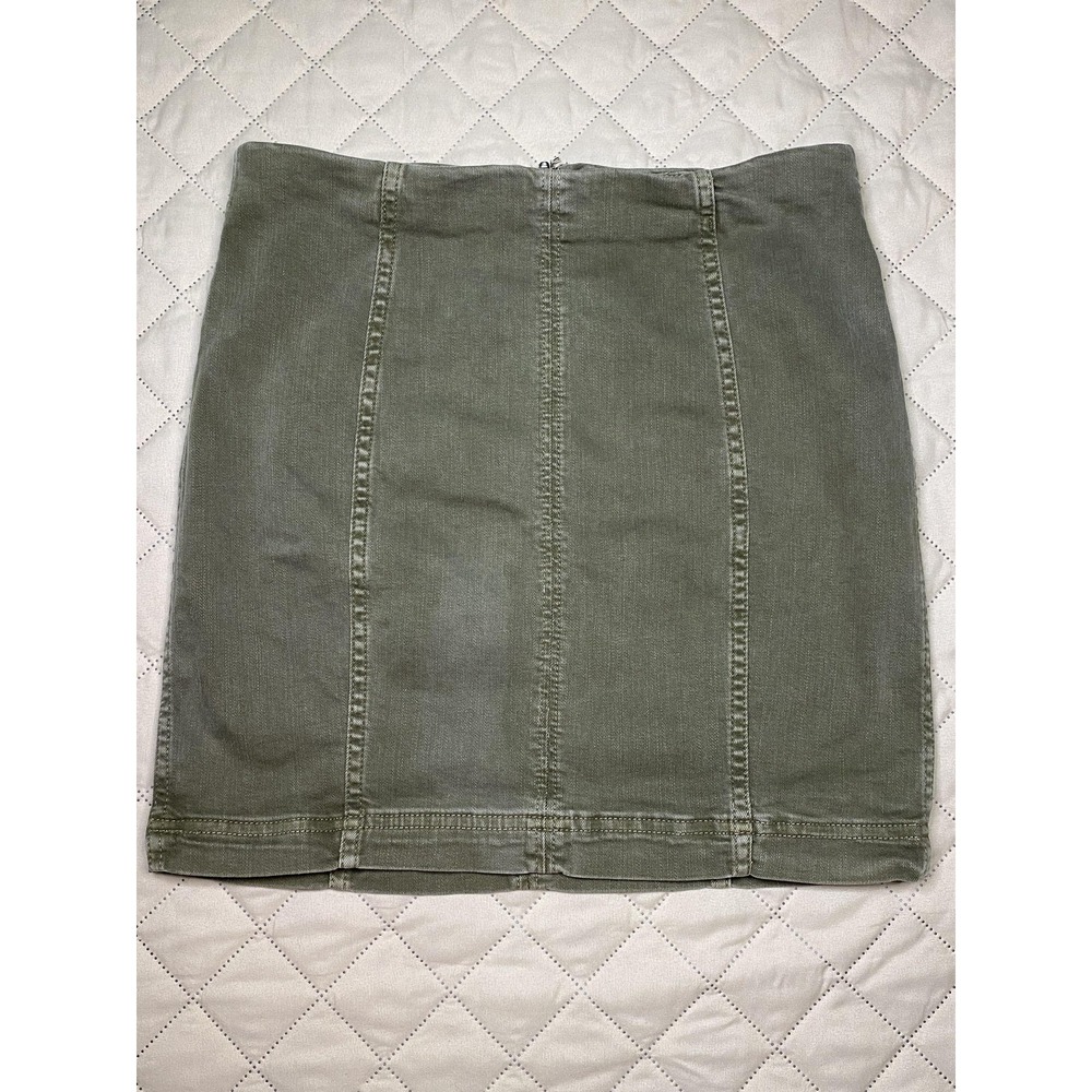 Free People Mini Skirt Womens 6 Small Olive High Waist short Denim Utility